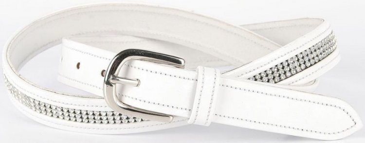 (Bild für) Strass Lackledergürtel Weiß - zum Schließen ins Bild klicken