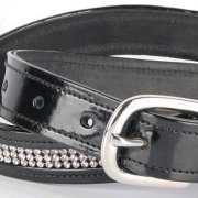 Strass Lackledergürtel Weiß (Bild für) Strass Lackledergürtel Weiß
