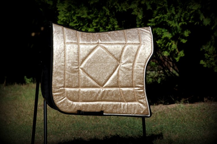 (Bild für) Barockschabracke DEMI LUNE Metallic Champagne - zum Schließen ins Bild klicken