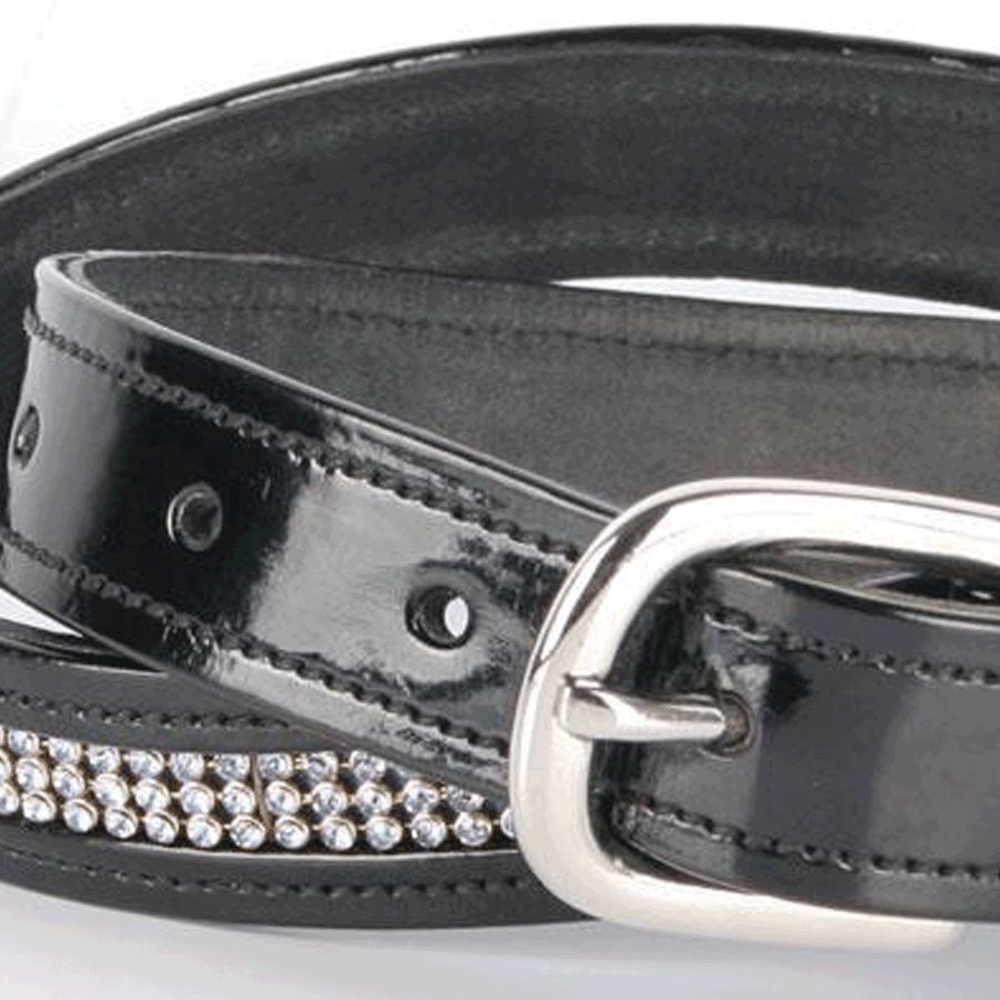(Bild für) Strass Lackledergürtel Weiß - zum Schließen ins Bild klicken